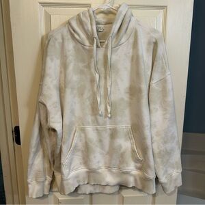 Women’s Aerie Cream Tie-Dye Hoodie, size Large
